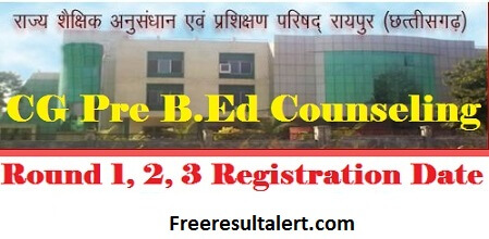 CG Vyapam Pre B.ed Counseling Date 2019